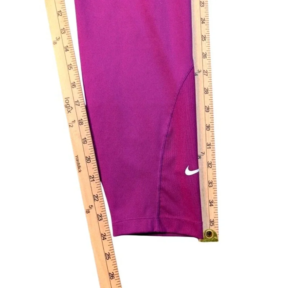 Nike~Dri-Fit Women's Mid-Rise 7/8 Mesh-Paneled Training Leggings-Purple~XL~NWT